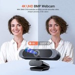 4K Webcam, DEPSTECH DW49 Sony Sensor Autofocus Webcam with Microphone, Privacy Cover and Tripod, Plug and Play USB Computer Web Camera for Pro Streaming/Online Teaching/Video Calling/Zoom/Skype -White