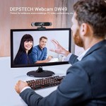 4K Webcam, DEPSTECH DW49 Sony Sensor Autofocus Webcam with Microphone, Privacy Cover and Tripod, Plug and Play USB Computer Web Camera for Pro Streaming/Online Teaching/Video Calling/Zoom/Skype -White