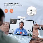 4K Webcam, DEPSTECH DW49 Sony Sensor Autofocus Webcam with Microphone, Privacy Cover and Tripod, Plug and Play USB Computer Web Camera for Pro Streaming/Online Teaching/Video Calling/Zoom/Skype -White