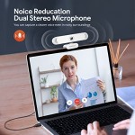 4K Webcam, DEPSTECH DW49 Sony Sensor Autofocus Webcam with Microphone, Privacy Cover and Tripod, Plug and Play USB Computer Web Camera for Pro Streaming/Online Teaching/Video Calling/Zoom/Skype -White