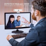 4K Webcam, DEPSTECH DW49 Sony Sensor Autofocus Webcam with Microphone, Privacy Cover and Tripod, Plug and Play USB Computer Web Camera for Pro Streaming/Online Teaching/Video Calling/Zoom/Skype -White