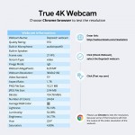 4K Webcam, DEPSTECH DW49 Sony Sensor Autofocus Webcam with Microphone, Privacy Cover and Tripod, Plug and Play USB Computer Web Camera for Pro Streaming/Online Teaching/Video Calling/Zoom/Skype -White