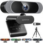 4K Webcam, DEPSTECH DW49 Sony Sensor Autofocus Webcam with Microphone, Privacy Cover and Tripod, Plug and Play USB Computer Web Camera for Pro Streaming/Online Teaching/Video Calling/Zoom/Skype -White