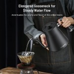 Gooseneck Electric Pour-Over Kettle, Temperature Variable Kettle for Coffee Tea Brewing, 1L Stainless Steel Kettle, Temperature Holding, Built-in Stopwatch,Button Control,Quick Heating,Black