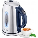 Electric Kettle for Boiling Water, Tea Kettle with 5 Temperature Settings,1.7L Electric Tea Kettle Temperature Control with Auto-Shutoff and Boil-Dry, Stainless Steel, 1100W, KUKT020L