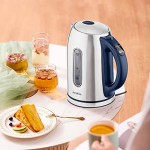 Electric Kettle for Boiling Water, Tea Kettle with 5 Temperature Settings,1.7L Electric Tea Kettle Temperature Control with Auto-Shutoff and Boil-Dry, Stainless Steel, 1100W, KUKT020L