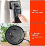 Electric Kettle for Boiling Water, Tea Kettle with 5 Temperature Settings,1.7L Electric Tea Kettle Temperature Control with Auto-Shutoff and Boil-Dry, Stainless Steel, 1100W, KUKT020L