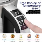 Glass Electric Kettle, Tea Kettle With LED Light,1200W 1.8L Cordless Portable Water Kettle Boiler Tea Pot With BPA-Free, Auto-Shutoff And Boil-Dry Protection Teapot,Stainless Steel Kettle Water Boiler