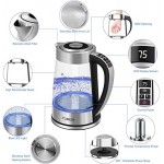 Glass Electric Kettle, Tea Kettle With LED Light,1200W 1.8L Cordless Portable Water Kettle Boiler Tea Pot With BPA-Free, Auto-Shutoff And Boil-Dry Protection Teapot,Stainless Steel Kettle Water Boiler