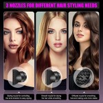 Ionic Hair Dryer, 1800W Professional Blow Dryer (with Powerful AC Motor), Negative Ion Technolog, 3 Heating/2 Speed/Cold Settings, Contain 2 Nozzles and 1 Diffuser, for Home Salon Travel Woman Kids