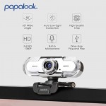 Webcam 1080P Full HD PC Skype Camera, PAPALOOK PA452 Web Cam with Microphone, Video Calling and Recording for Computer Laptop Desktop, Plug and Play USB Camera for YouTube, Compatible with Windows