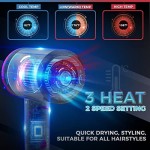 Hair Dryer, 1800W Blow Dryer, Ionic Hair Dryer with Diffuser, Foldable Handle Travel Hair Dryer, Constant Temperature Hair Care Without Damaging Hair