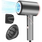 Hair Dryer, 1800W Blow Dryer, Ionic Hair Dryer with Diffuser, Foldable Handle Travel Hair Dryer, Constant Temperature Hair Care Without Damaging Hair