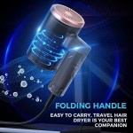 Hair Dryer, 1800W Blow Dryer, Ionic Hair Dryer with Diffuser, Foldable Handle Travel Hair Dryer, Constant Temperature Hair Care Without Damaging Hair