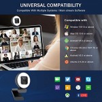 4K Streaming Webcam with Light - Angetube Ultra HD Autofocus Web Camera with Microphone - USB Gaming Web Cam Built-in Privacy Cover, Sony Sensor for PC MAC Computer Laptop Desktop, Meeting Video Call