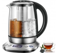 Electric Tea Kettle, 6 Variable Presets Temperature Smart Tea Maker, Fast Boil Electric Glass Kettle with 2Hr Keep Warm Function, Premium Stainless Steel, 1200 Watt Quick Heating, 1.7L