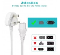 Indoor 3 pin Uk England Plug Iec320 C13 Pvc H05VV-F 0.75MM2/3C Power Cable Portable Office Extension Cord